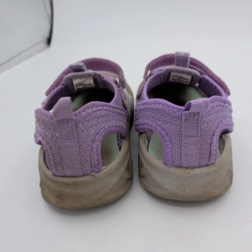 OshKosh Abe Purple Glitter Washable Water Sandals Kids Girls Size 9 ABE/OS24G18H